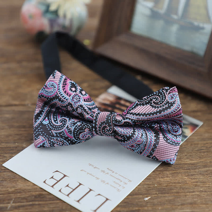 Papillon da uomo con motivo jacquard Paisley dai colori vivaci