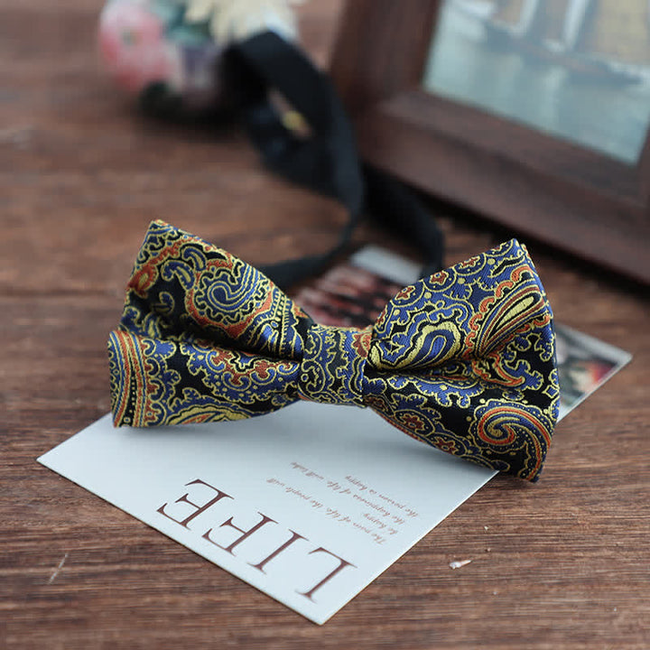 Papillon da uomo con motivo jacquard Paisley dai colori vivaci