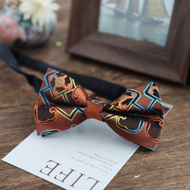Papillon da uomo con motivo jacquard Paisley dai colori vivaci
