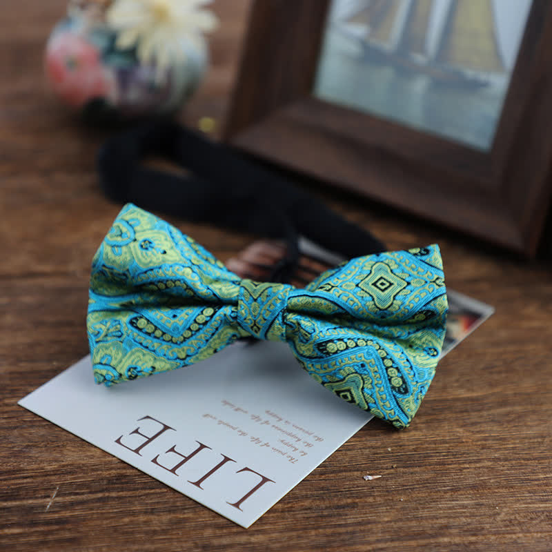 Papillon da uomo con motivo jacquard Paisley dai colori vivaci