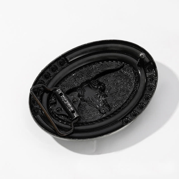 Cintura in pelle con fibbia a forma di toro con pietre di perle scintillanti fai da te da uomo