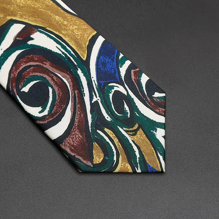 Cravatta da uomo con pittura a olio astratta di moda Freedom