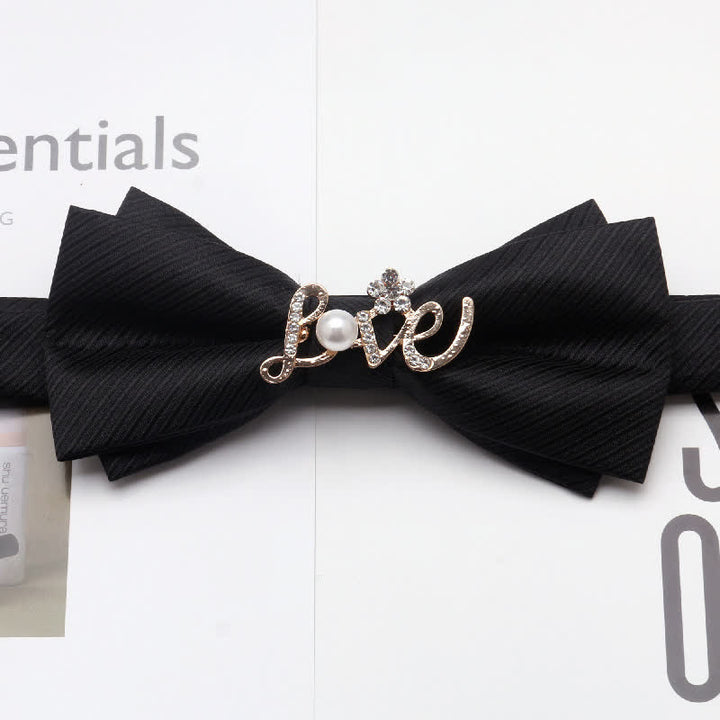 Papillon da uomo con motivo Paisley Golden Vine Leaf Branch - Amore nero - image 4