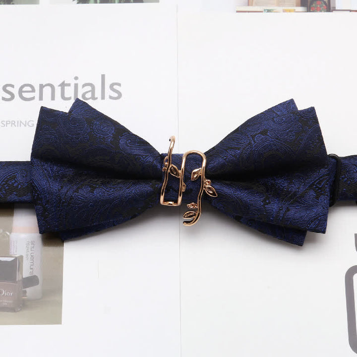 Papillon da uomo con motivo Paisley Golden Vine Leaf Branch