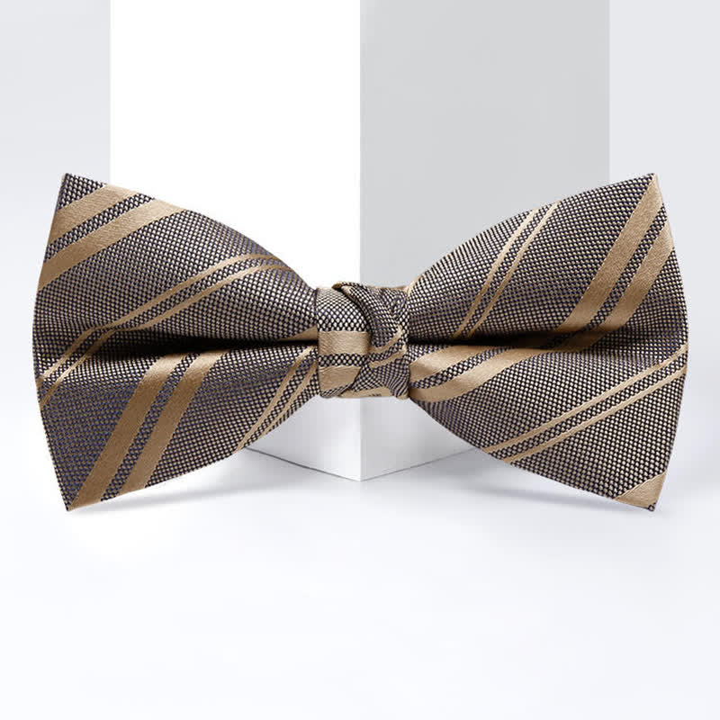 Papillon classico da uomo a righe diagonali color cachi scuro