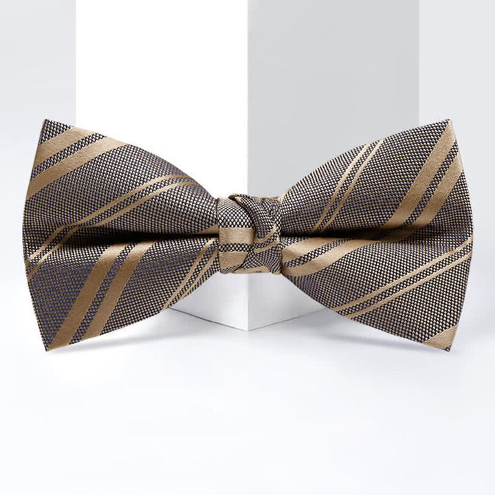 Papillon classico da uomo a righe diagonali color cachi scuro