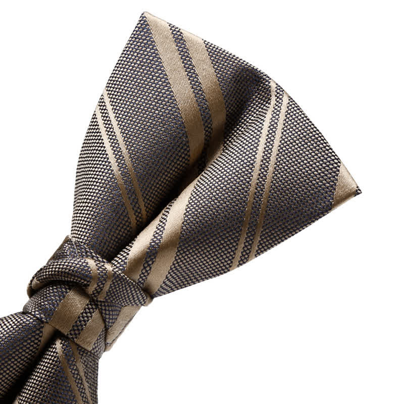 Papillon classico da uomo a righe diagonali color cachi scuro
