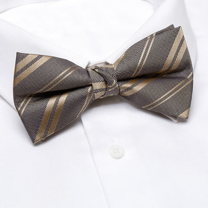 Papillon classico da uomo a righe diagonali color cachi scuro