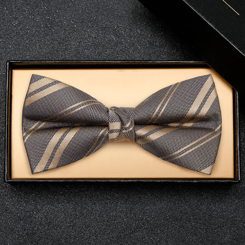 Papillon classico da uomo a righe diagonali color cachi scuro