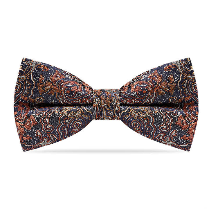 Papillon da uomo con motivo Paisley arancione sfumato di lusso