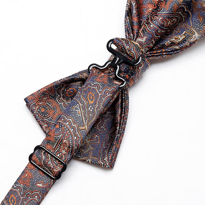 Papillon da uomo con motivo Paisley arancione sfumato di lusso