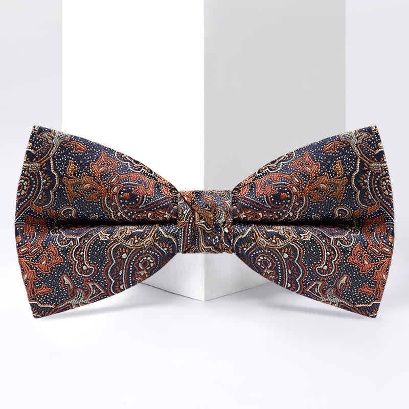 Papillon da uomo con motivo Paisley arancione sfumato di lusso