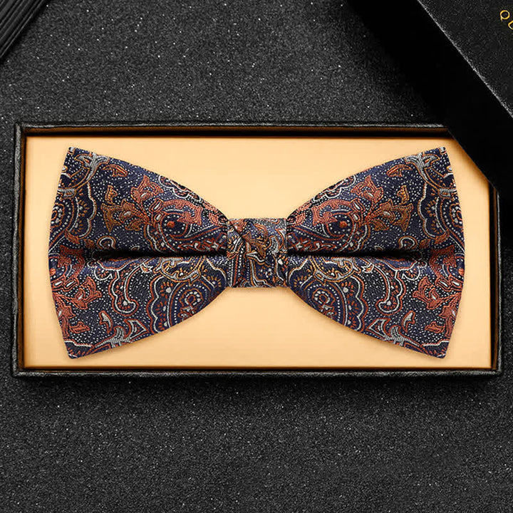 Papillon da uomo con motivo Paisley arancione sfumato di lusso
