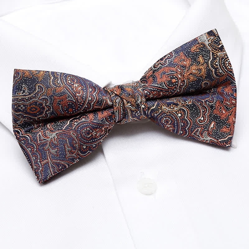 Papillon da uomo con motivo Paisley arancione sfumato di lusso