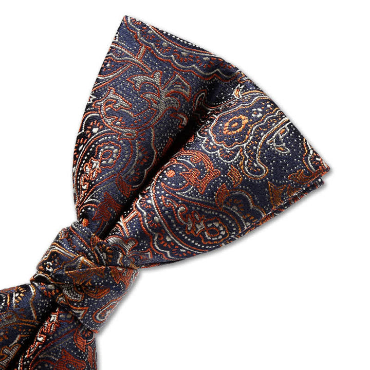 Papillon da uomo con motivo Paisley arancione sfumato di lusso