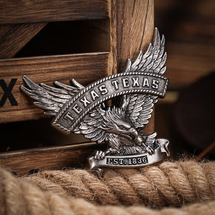 Cintura in pelle fai da te da uomo con fibbia Western Texas Eagle retrò