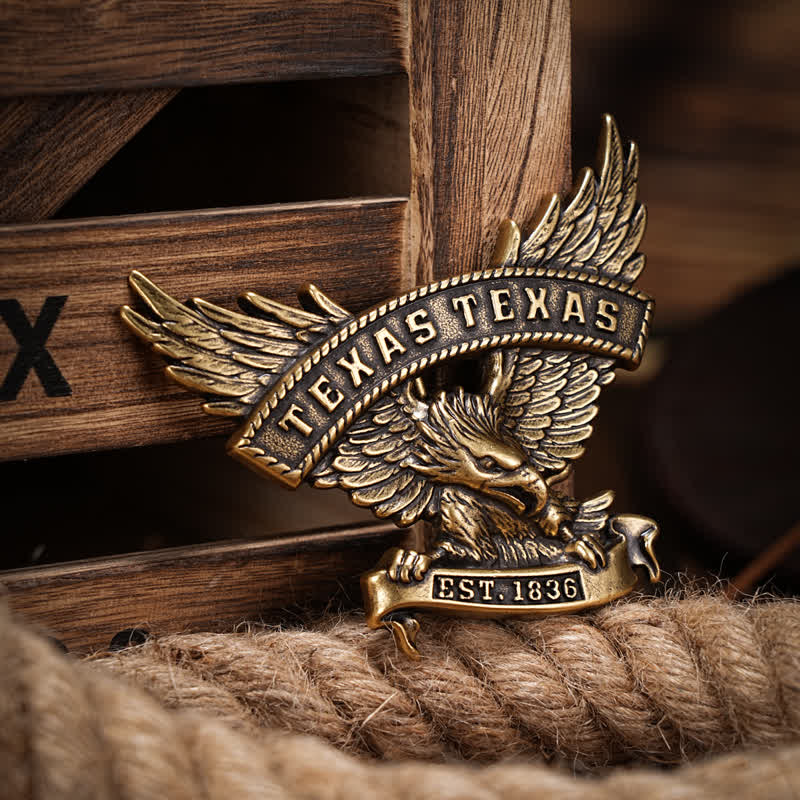 Cintura in pelle fai da te da uomo con fibbia Western Texas Eagle retrò - image 10