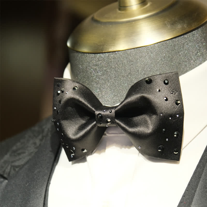 Papillon da uomo con stelle e strass scintillanti e galassia - Nero - image 7