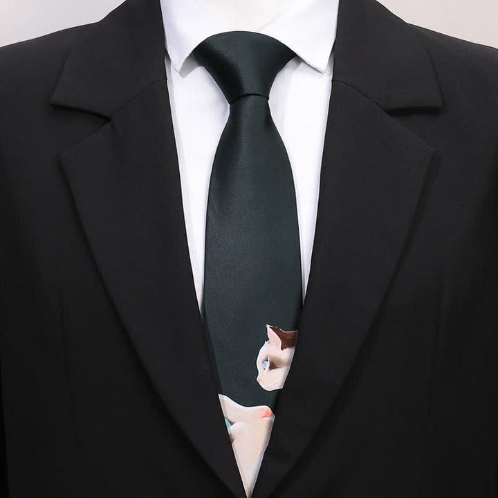 Cravatta sottile da uomo con stampa animalier divertente