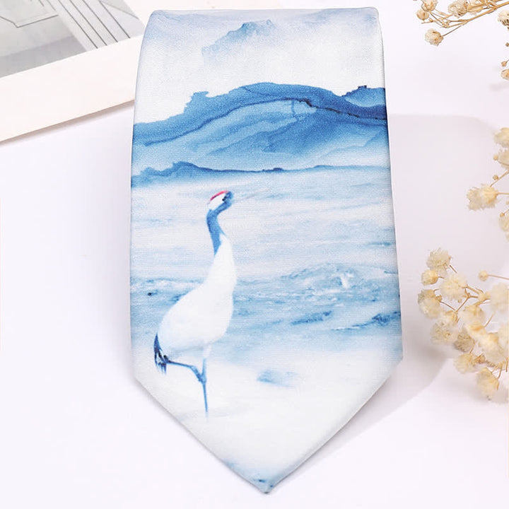 Cravatta sottile da uomo con stampa animalier divertente
