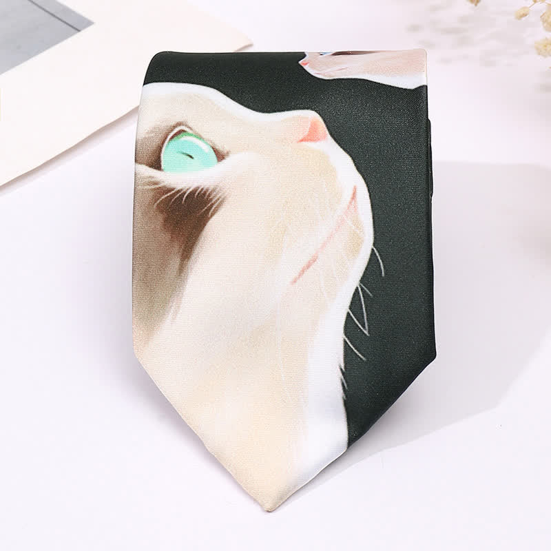 Cravatta sottile da uomo con stampa animalier divertente