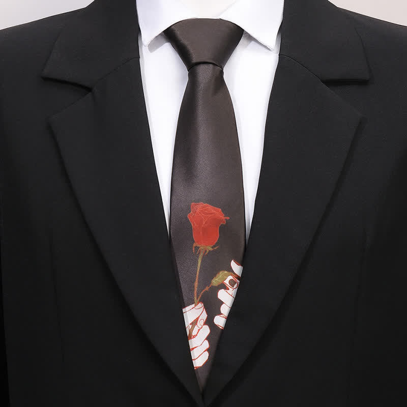 Cravatta sottile da uomo con stampa animalier divertente