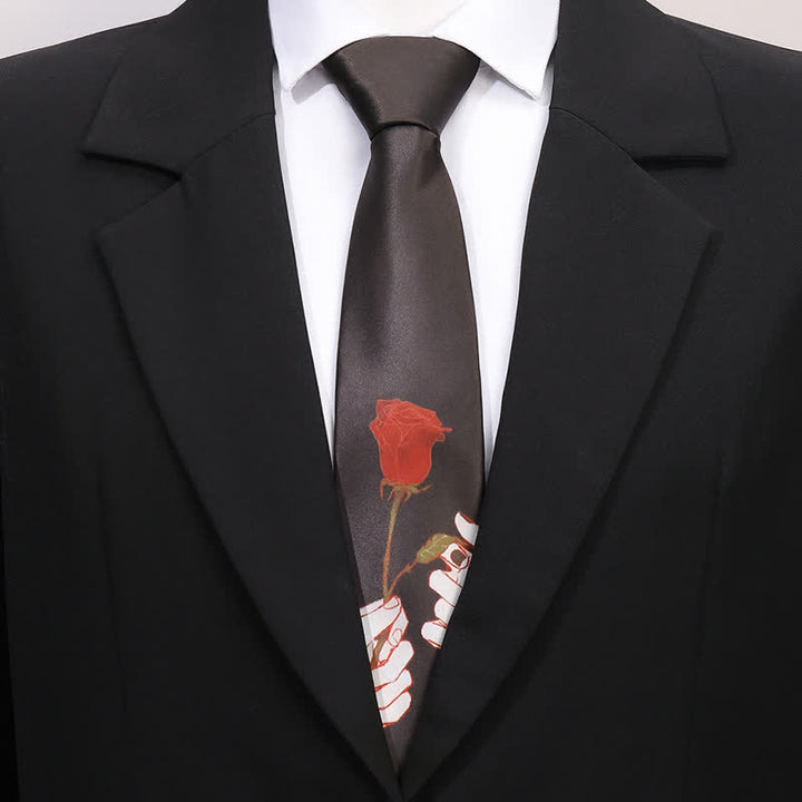 Cravatta sottile da uomo con stampa animalier divertente