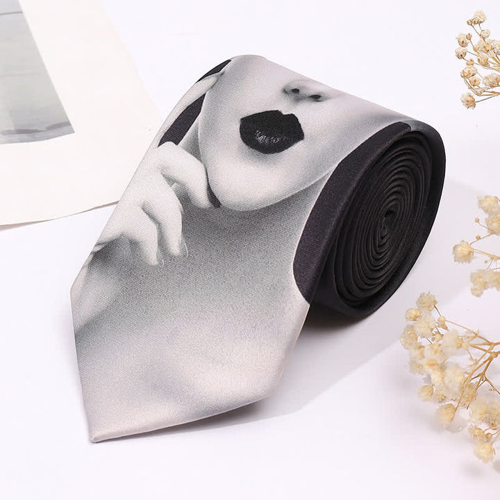 Cravatta sottile da uomo con stampa animalier divertente