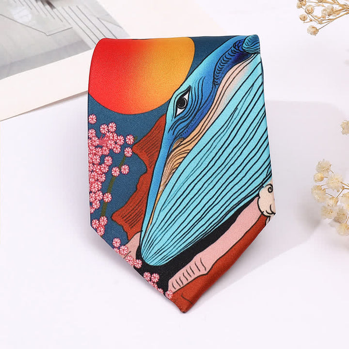 Cravatta sottile da uomo con stampa animalier divertente