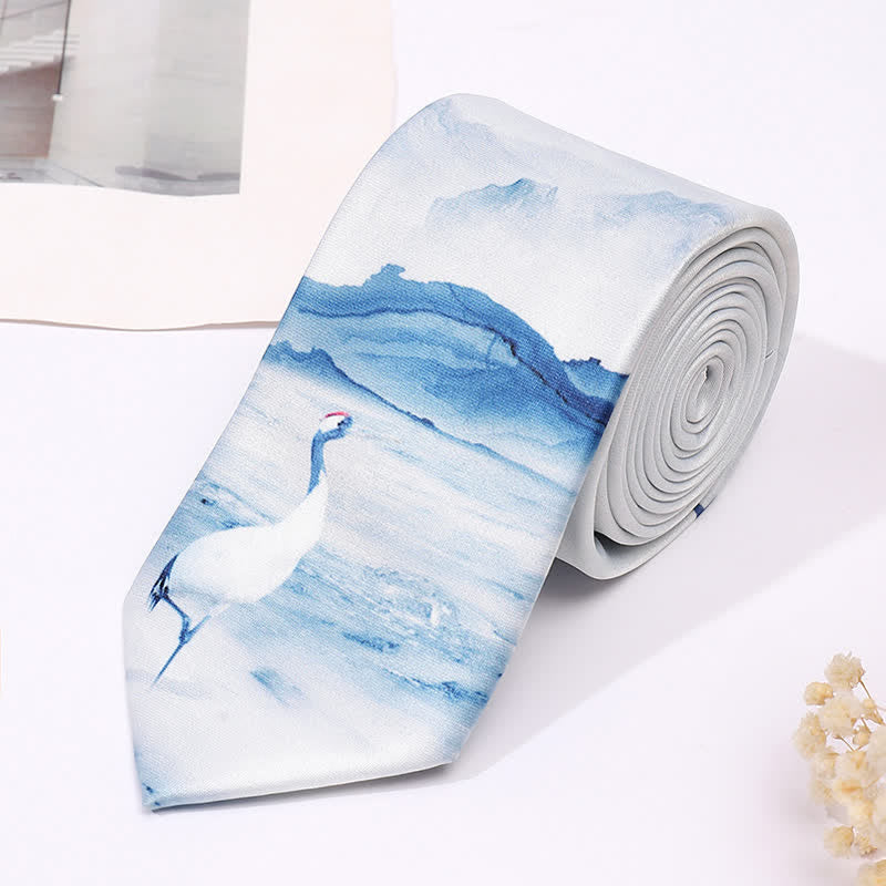 Cravatta sottile da uomo con stampa animalier divertente