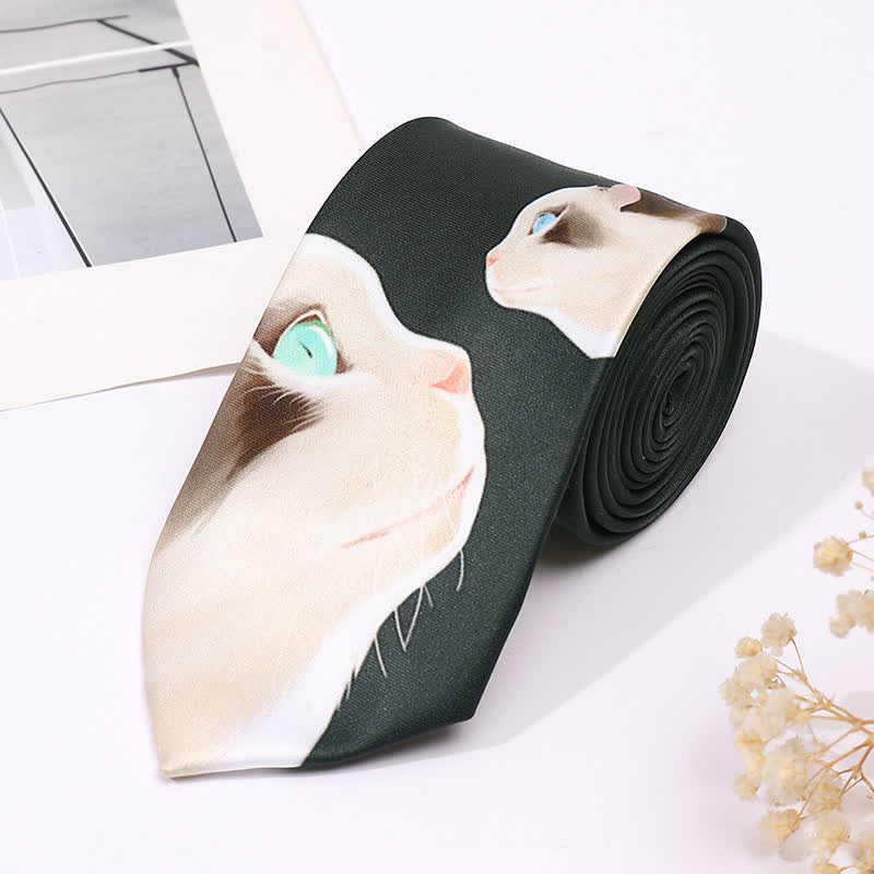 Cravatta sottile da uomo con stampa animalier divertente