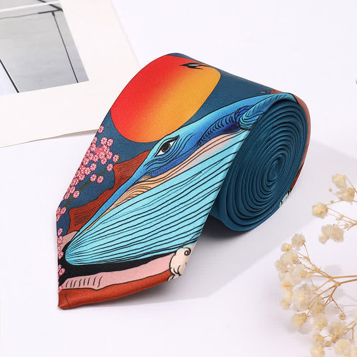 Cravatta sottile da uomo con stampa animalier divertente