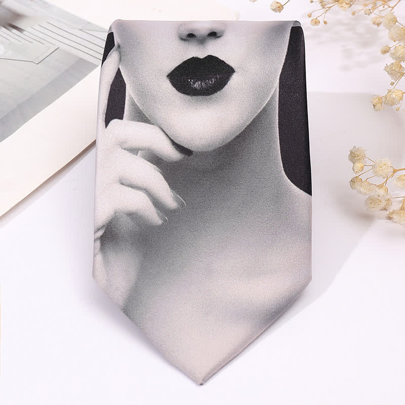Cravatta sottile da uomo con stampa animalier divertente