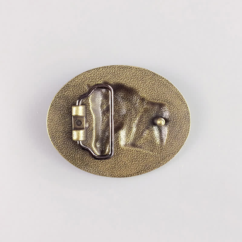 Cintura in pelle con fibbia in bronzo a forma di cavallo fai da te da uomo