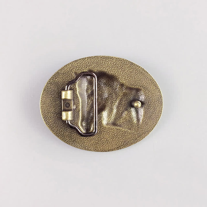 Cintura in pelle con fibbia in bronzo a forma di cavallo fai da te da uomo