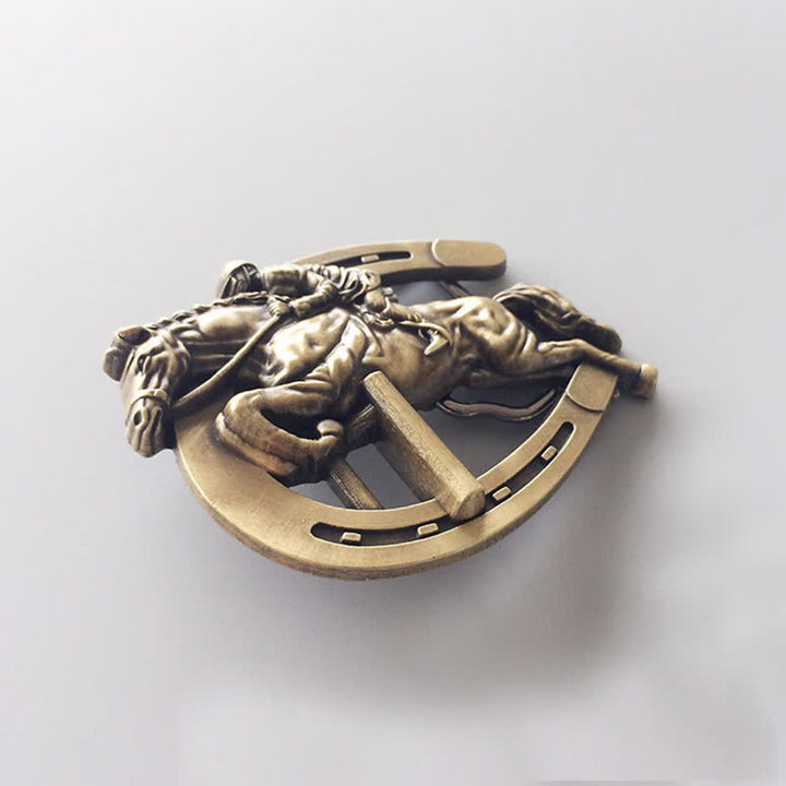 Cintura in pelle con fibbia per spettacoli equestri fai da te da uomo - image 3