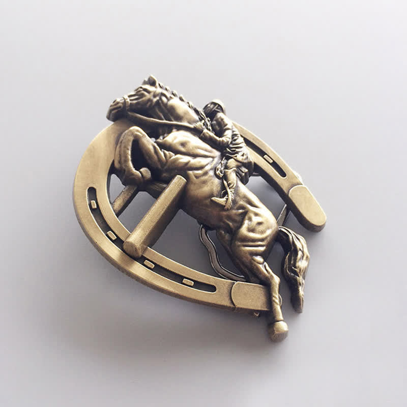 Cintura in pelle con fibbia per spettacoli equestri fai da te da uomo - image 2