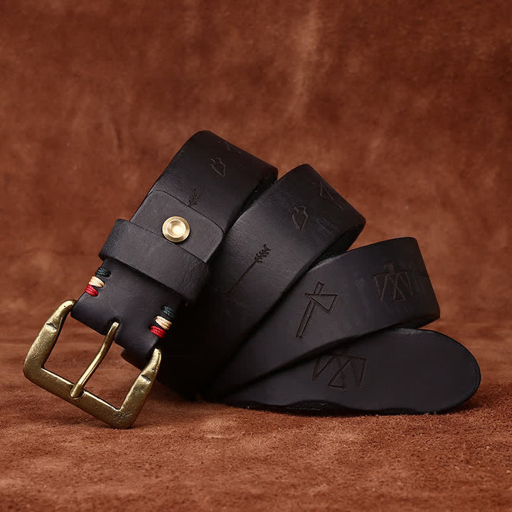 Cintura in pelle con incisione laser modello Totem
