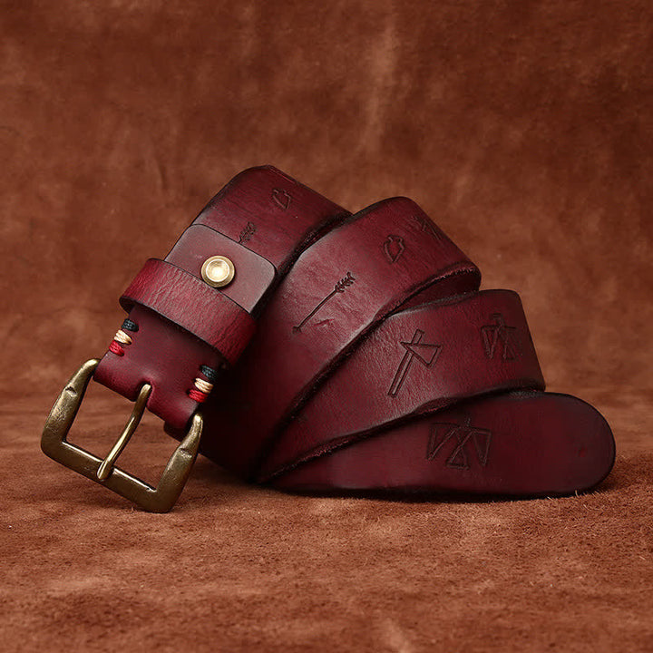 Cintura in pelle con incisione laser modello Totem
