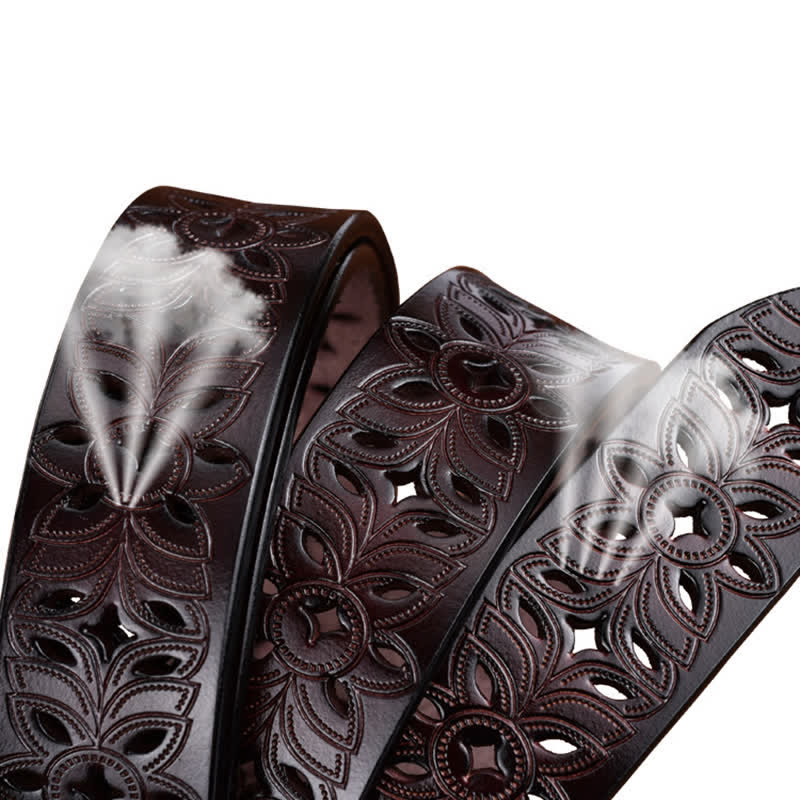 Cintura in pelle traforata con accessorio di moda squisito da donna