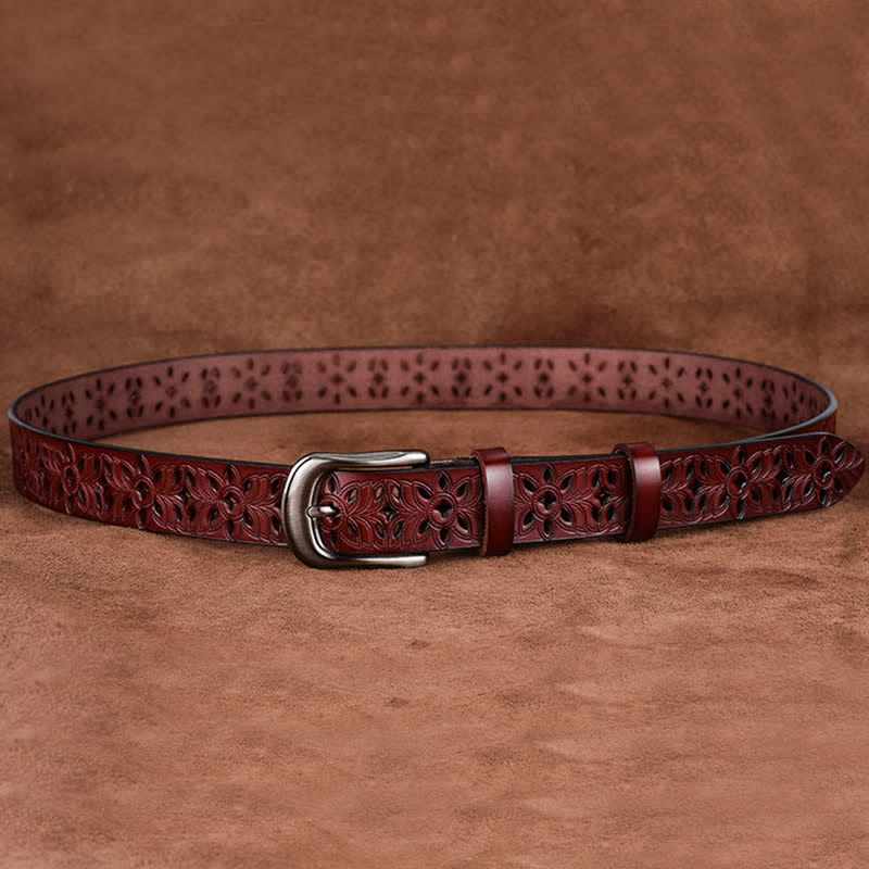 Cintura in pelle traforata con accessorio di moda squisito da donna