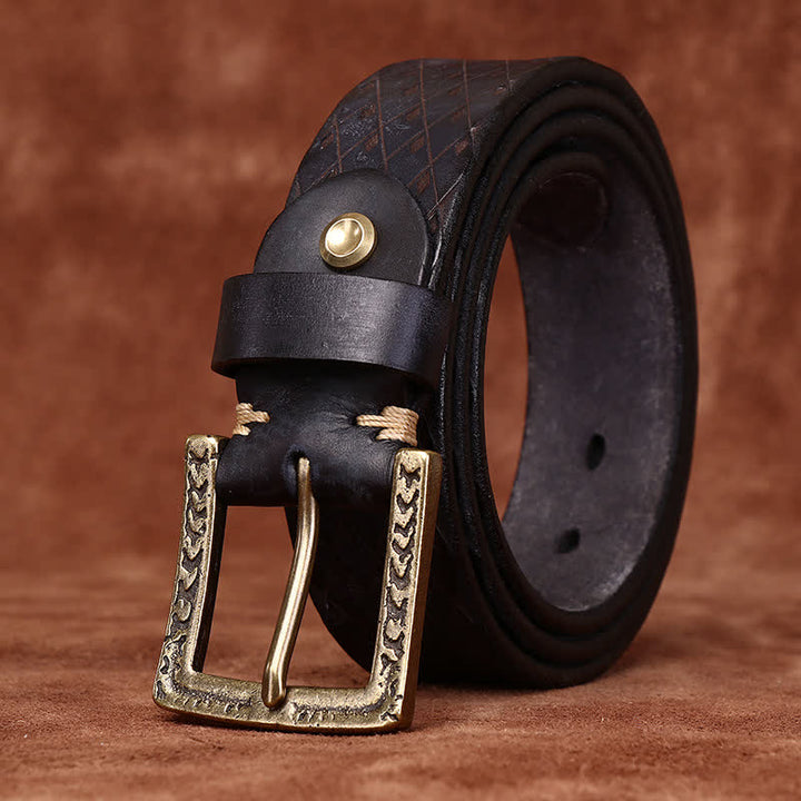 Cintura in pelle con diamante in rilievo vintage progettata