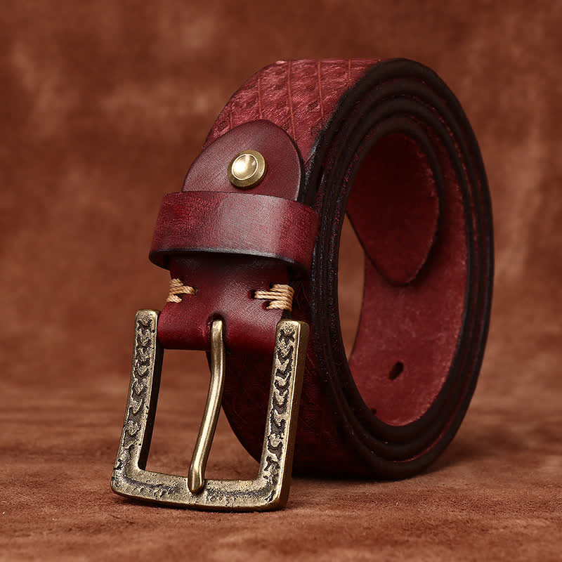 Cintura in pelle con diamante in rilievo vintage progettata