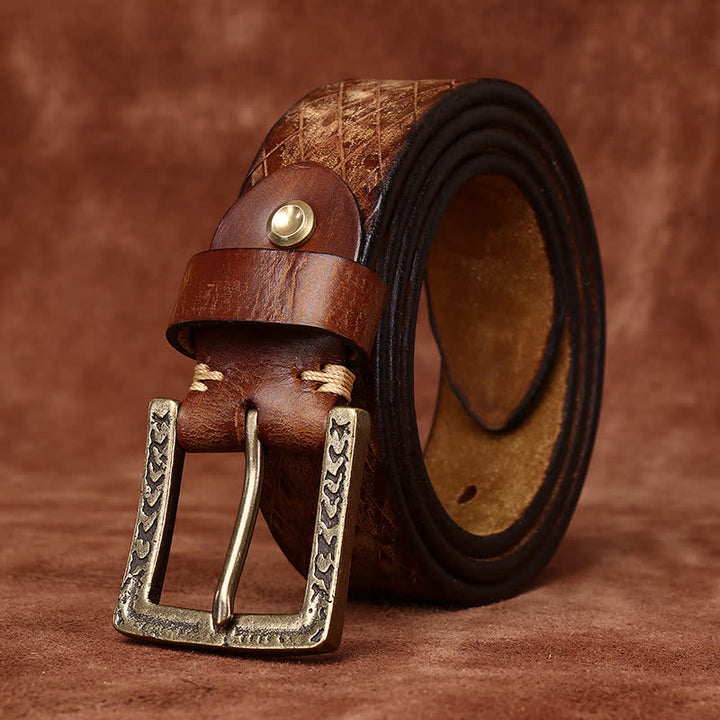 Cintura in pelle con diamante in rilievo vintage progettata