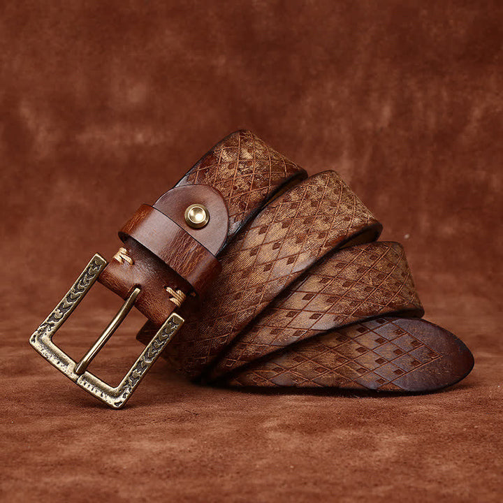 Cintura in pelle con diamante in rilievo vintage progettata