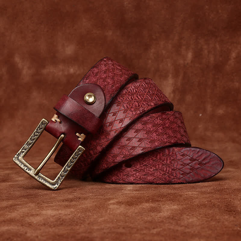 Cintura in pelle con diamante in rilievo vintage progettata