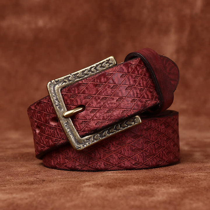 Cintura in pelle con diamante in rilievo vintage progettata
