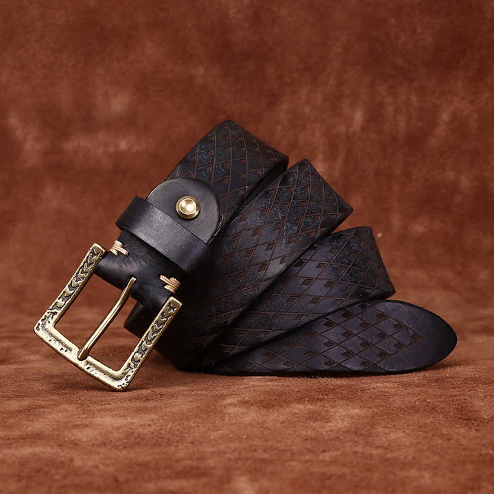 Cintura in pelle con diamante in rilievo vintage progettata