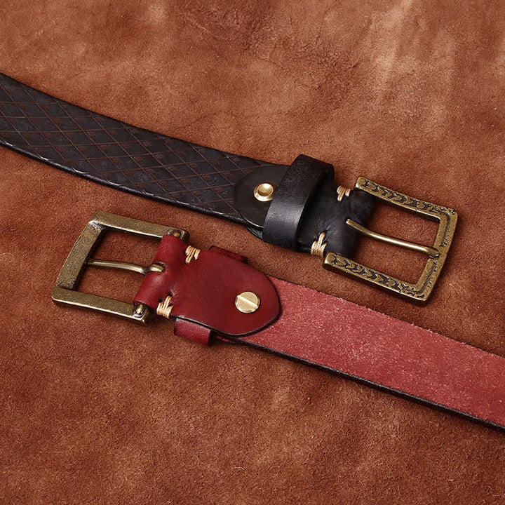 Cintura in pelle con diamante in rilievo vintage progettata