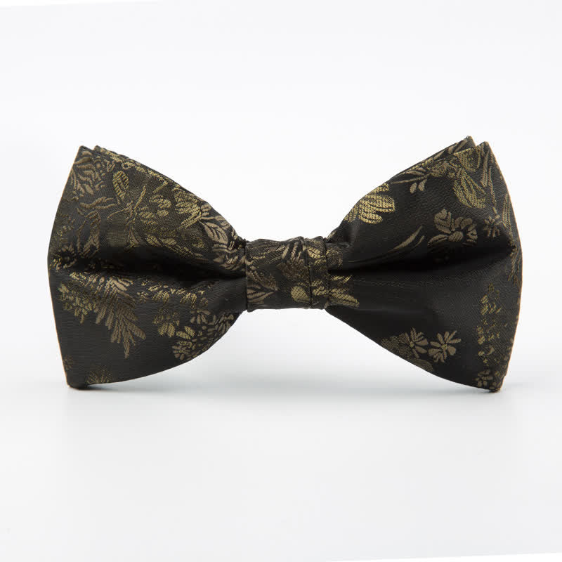 Papillon da uomo per matrimonio con motivo floreale e tempo libero - Cachi scuro - image 2